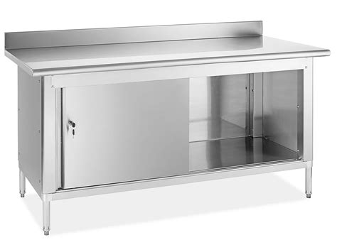 Stainless Steel Cabinet Workbench with Backsplash